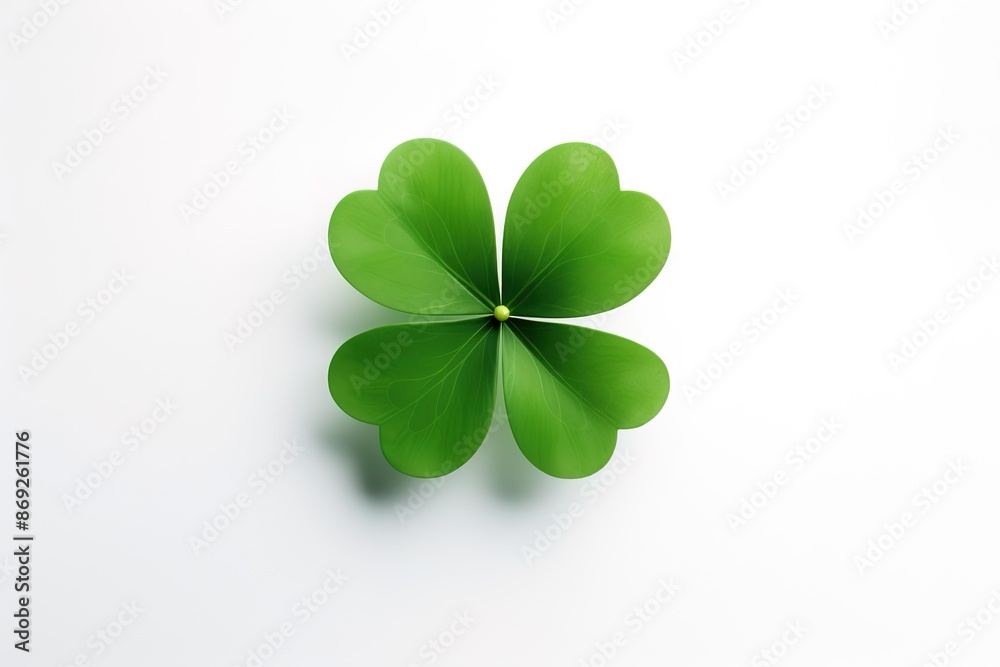Beaded brooch in the form of a green clover leaf isolated on a white background. Original accessory. Handmade work. Beaded brooch in the form of a green clover leaf isolated on a white background. Original accessory. Handmade work.