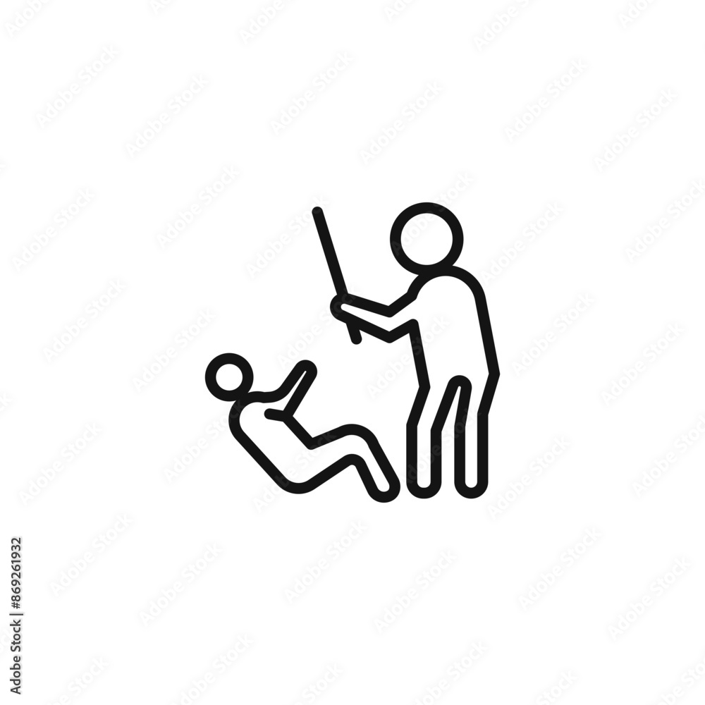 Policeman beating Protest icon logo sign vector outline Policeman beating Protest icon logo sign vector outline