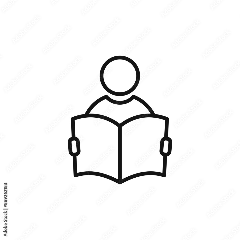 reading icon logo sign vector outline reading icon logo sign vector outline