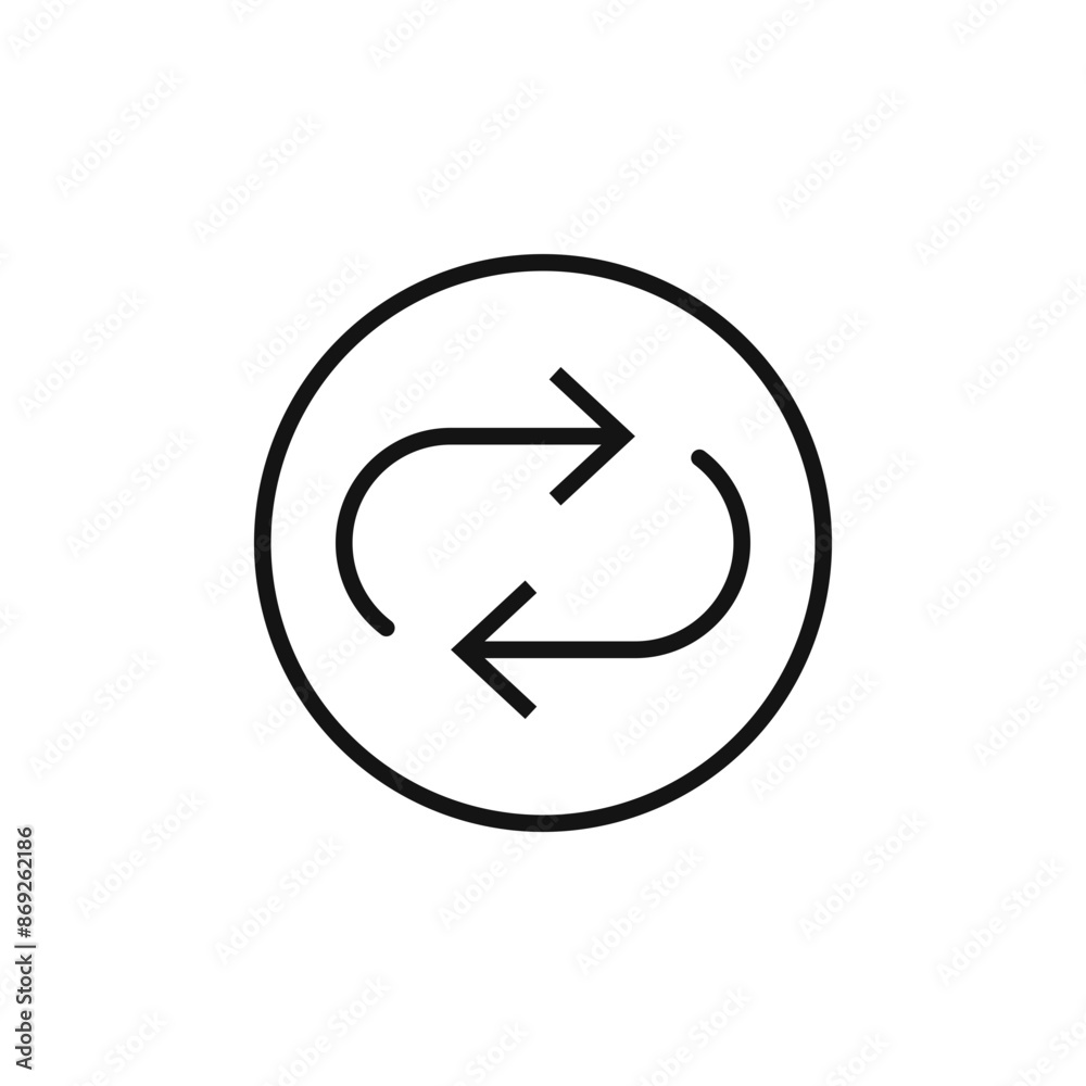 Repeat reload arrow icon logo sign vector outline Repeat reload arrow icon logo sign vector outline