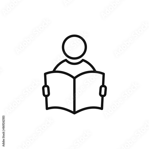 reading icon logo sign vector outline