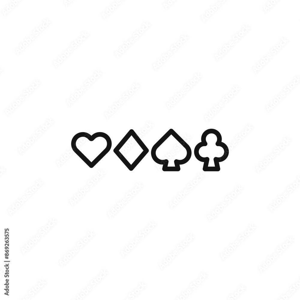 Suit playing card icon logo sign vector outline Suit playing card icon logo sign vector outline