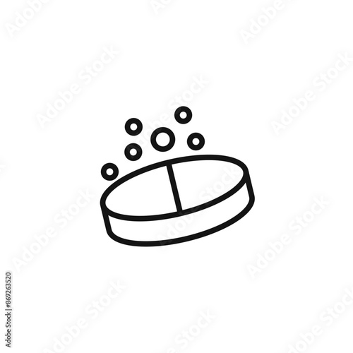 soluble tablet icon logo sign vector outline