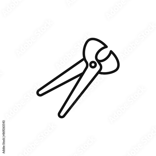 Steel nippers tool icon logo sign vector outline