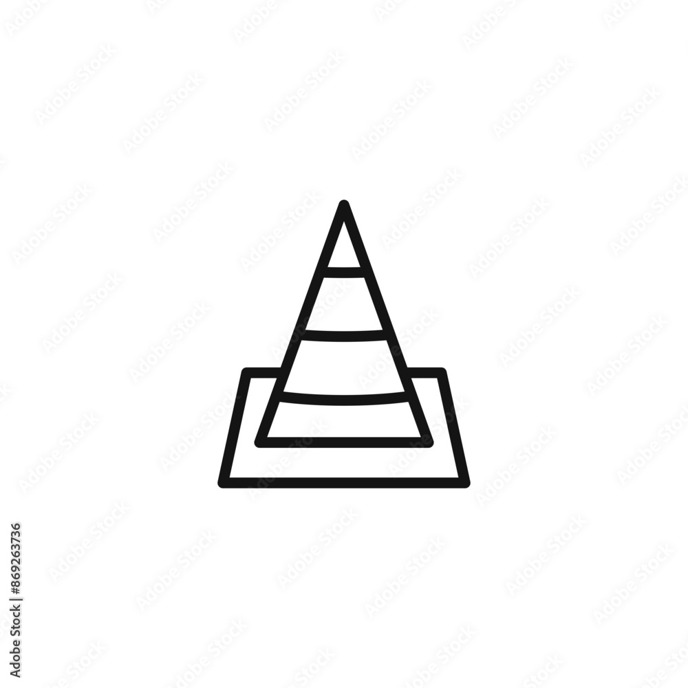 Traffic cone icon logo sign vector outline Traffic cone icon logo sign vector outline