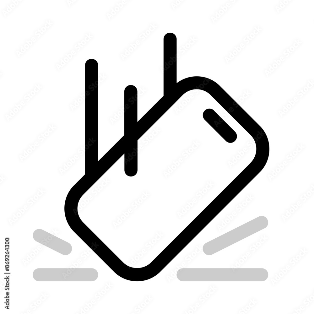 handphone fall icon with duoline style, perfect for user interface projects handphone fall icon with duoline style, perfect for user interface projects