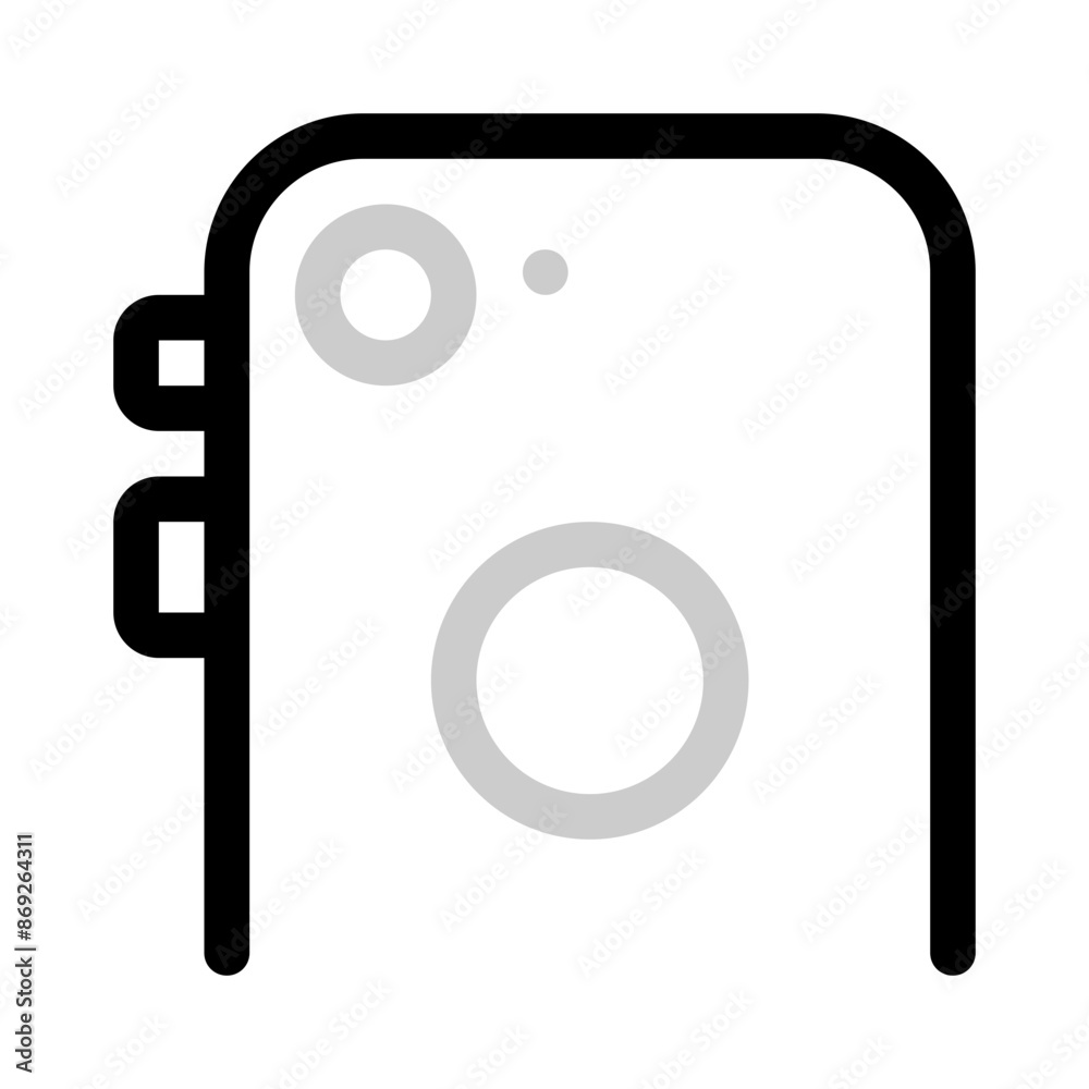 dual camera icon with duoline style, perfect for user interface projects dual camera icon with duoline style, perfect for user interface projects