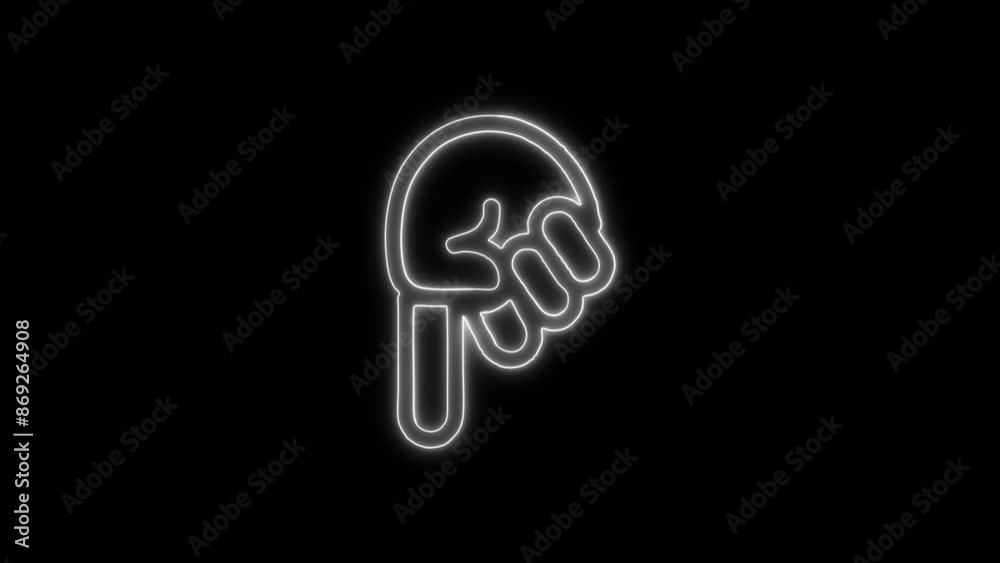 Glowing Neon Hand Finger Down Icon - Animated Linear Symbol, Isolated on Black, 4K Ultra HD Motion Graphic Animation Glowing Neon Hand Finger Down Icon - Animated Linear Symbol, Isolated on Black, 4K Ultra HD Motion Graphic Animation
