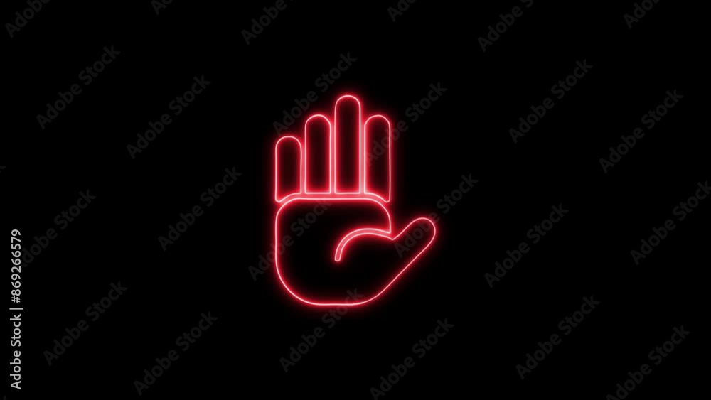 Glowing Neon Hands Up Icon - Animated Linear Symbol, Isolated on Black, 4K Ultra HD Motion Graphic Animation Glowing Neon Hands Up Icon - Animated Linear Symbol, Isolated on Black, 4K Ultra HD Motion Graphic Animation