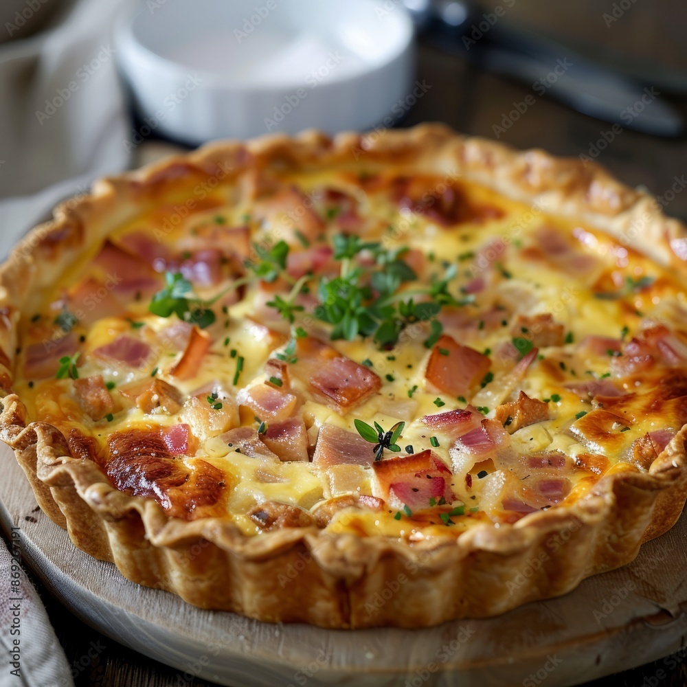Close Up of a Pie on a Plate on a Table Close Up of a Pie on a Plate on a Table