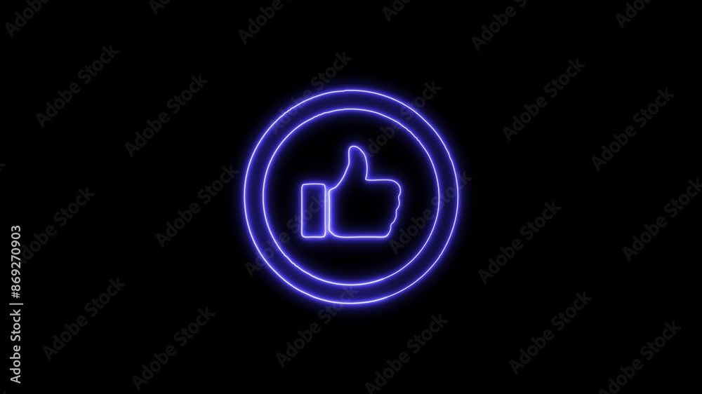 Glowing Neon Like Button Line Icon - Animated Linear Symbol, Isolated on Black, 4K Ultra HD Motion Graphic Animation Glowing Neon Like Button Line Icon - Animated Linear Symbol, Isolated on Black, 4K Ultra HD Motion Graphic Animation
