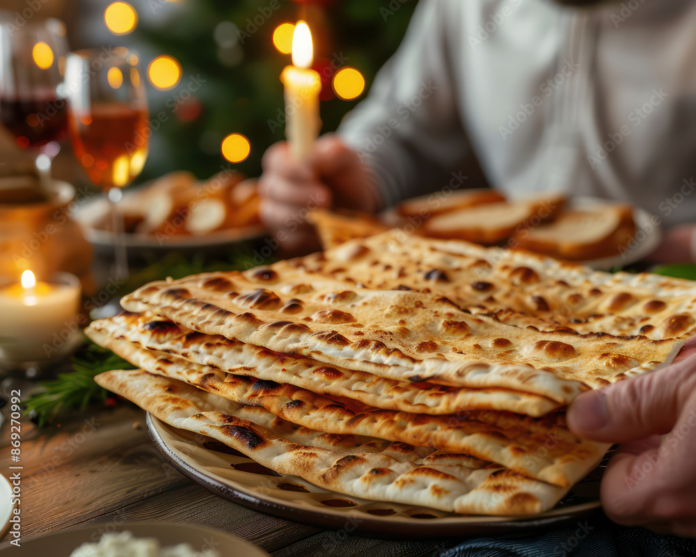 Family Breaking Matzo Together at the Seder A Symbolic Gesture ...