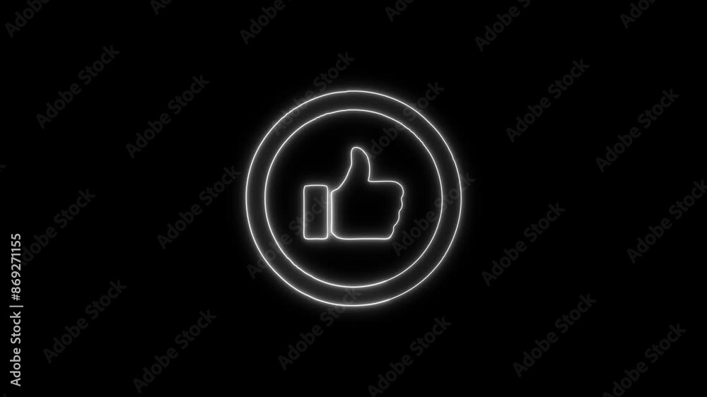 Glowing Neon Like Button Line Icon - Animated Linear Symbol, Isolated on Black, 4K Ultra HD Motion Graphic Animation Glowing Neon Like Button Line Icon - Animated Linear Symbol, Isolated on Black, 4K Ultra HD Motion Graphic Animation