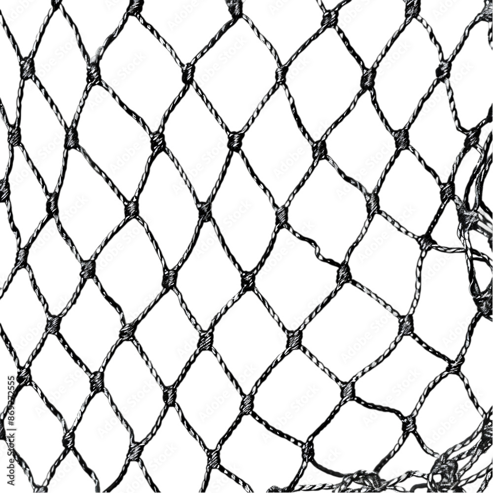 Naklejka premium Silver Net, Isolated on Transparent background.