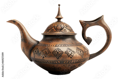 Arabic teapot isolated on transparent background