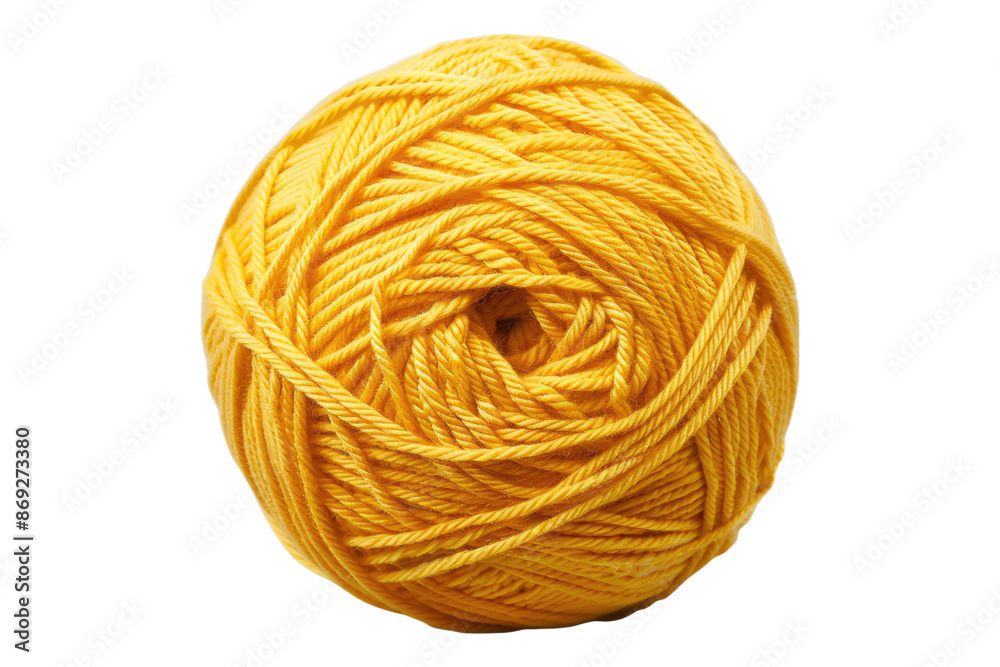 Ball of yellow thread isolated on transparent background Ball of yellow thread isolated on transparent background