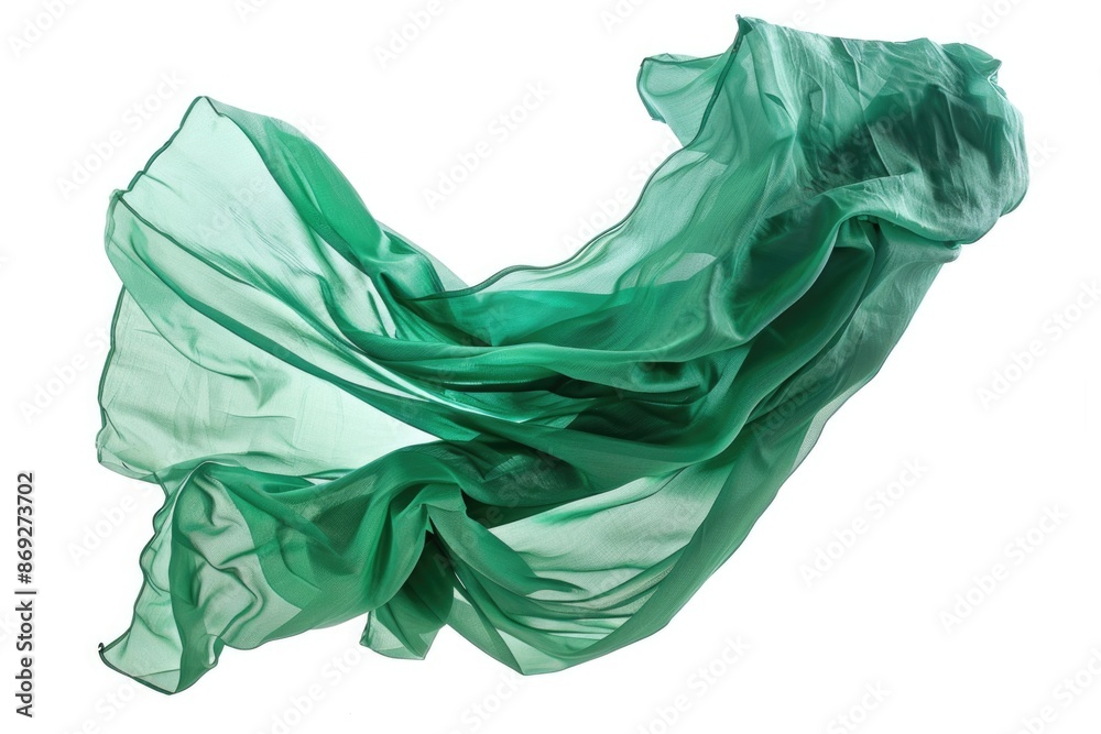 A close-up view of a green scarf against a white background A close-up view of a green scarf against a white background