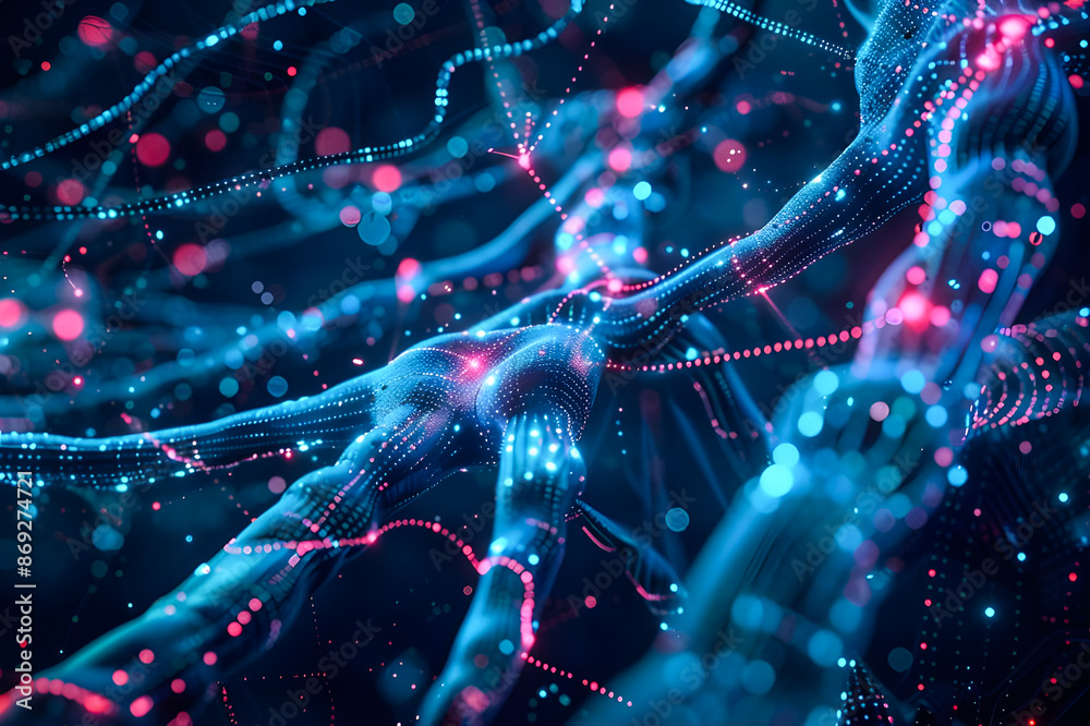 Digital background suitable for various technological operations like neural networks, AI, data encryption, and scientific research. Digital background suitable for various technological operations like neural networks, AI, data encryption, and scientific research.