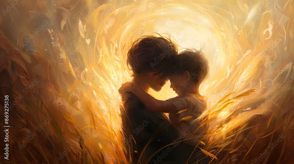 Parent-Child Bonding as a warm embrace between parent and child ...