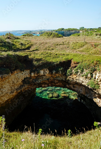 Grotta delle Conchigle e Baia Mulino d'Acqua, Otranto,,Puglia,Italia photo