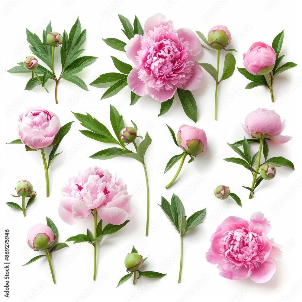 Pink Flowers on a White Background Pink Flowers on a White Background