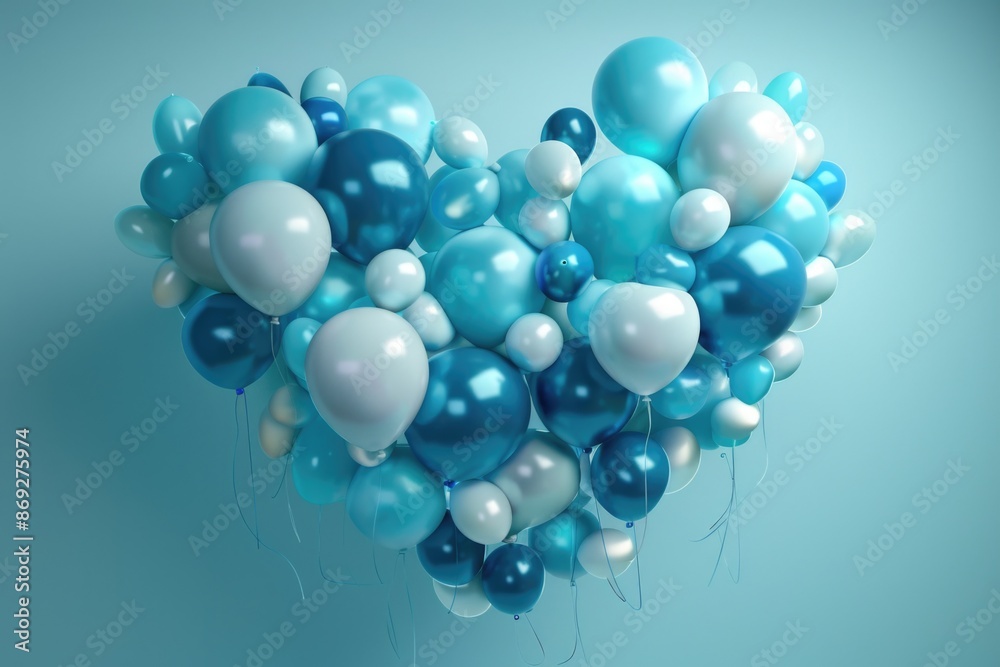 A group of colorful balloons tied together to form a heart shape, ideal for romantic or celebratory occasions A group of colorful balloons tied together to form a heart shape, ideal for romantic or celebratory occasions