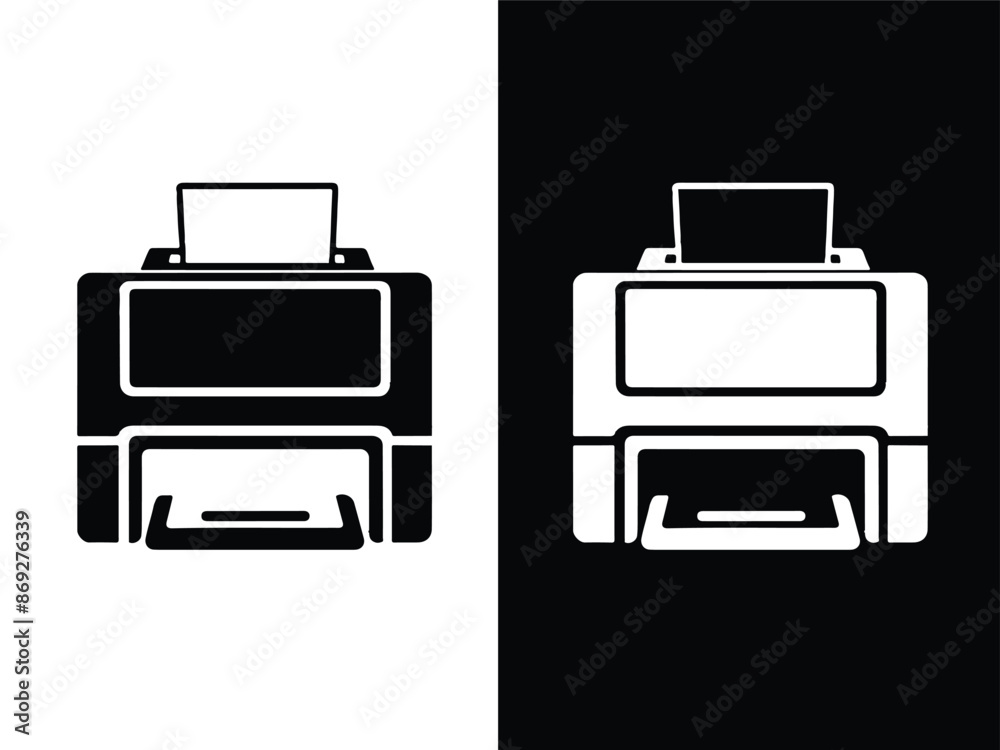 Printer Silhouette Vector illustration. Printer Silhouette Vector illustration.