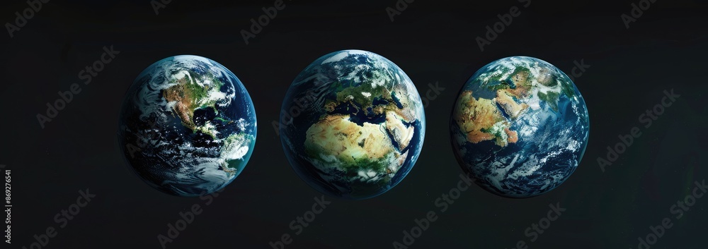 Three Views of Earth From Space