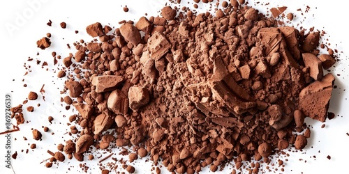 Wallpaper Mural A messy pile of crushed chocolate on a white surface, perfect for commercial use Torontodigital.ca