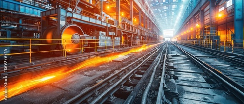 Modern steelwork plant with clean photo
