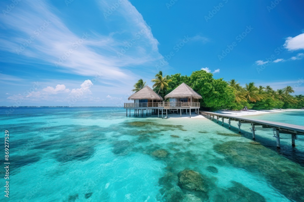 Fototapeta premium Maldives land sea landscape.