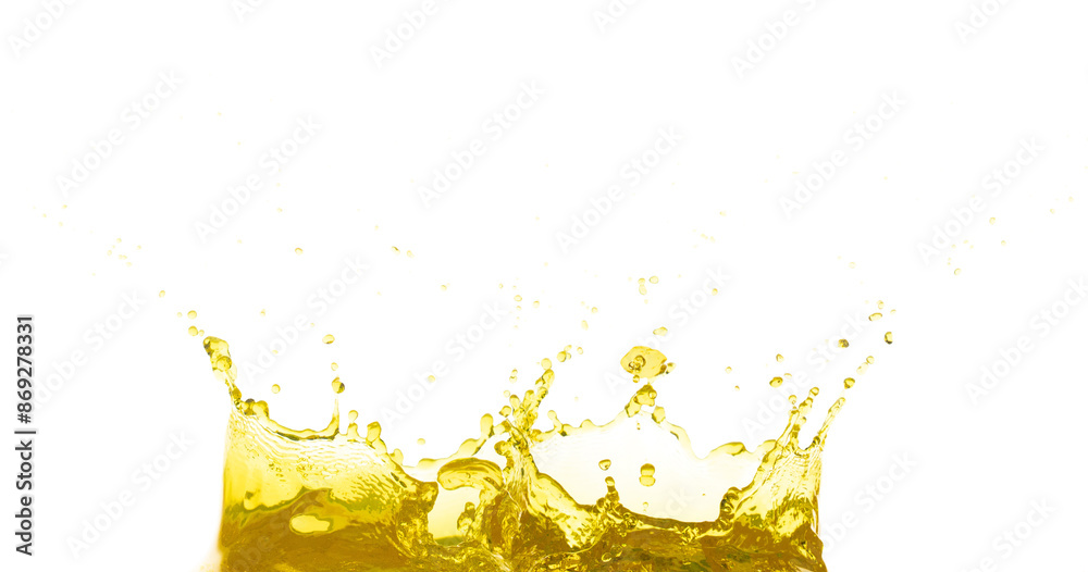Lemon Juice beverage crown Water splash on object to create shape form fluttering in droplet and wave. Oil lubricant crown water to object make curve drop explosion. White background isolated Lemon Juice beverage crown Water splash on object to create shape form fluttering in droplet and wave. Oil lubricant crown water to object make curve drop explosion. White background isolated