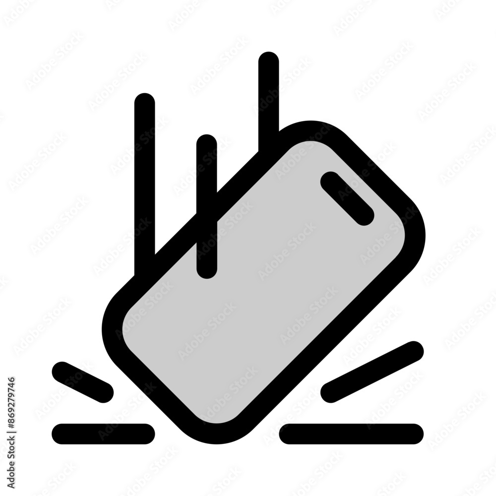 handphone fall icon with duotone style, perfect for user interface projects handphone fall icon with duotone style, perfect for user interface projects