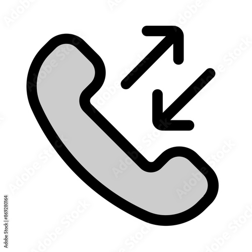 incoming call icon with duotone style, perfect for user interface projects photo