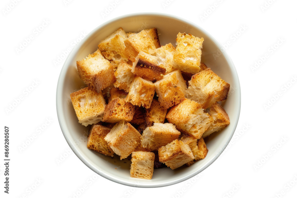 Bowl of croutens isolated on transparent background Bowl of croutens isolated on transparent background