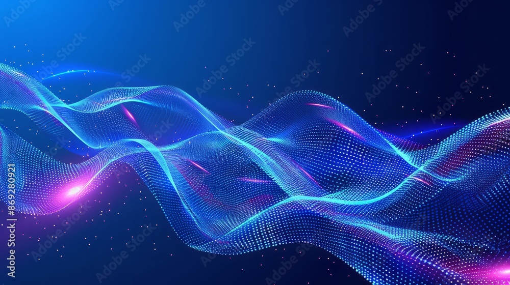 Abstract digital wave of particles. Futuristic point wave. Technology background vector. Abstract digital wave of particles. Futuristic point wave. Technology background vector.