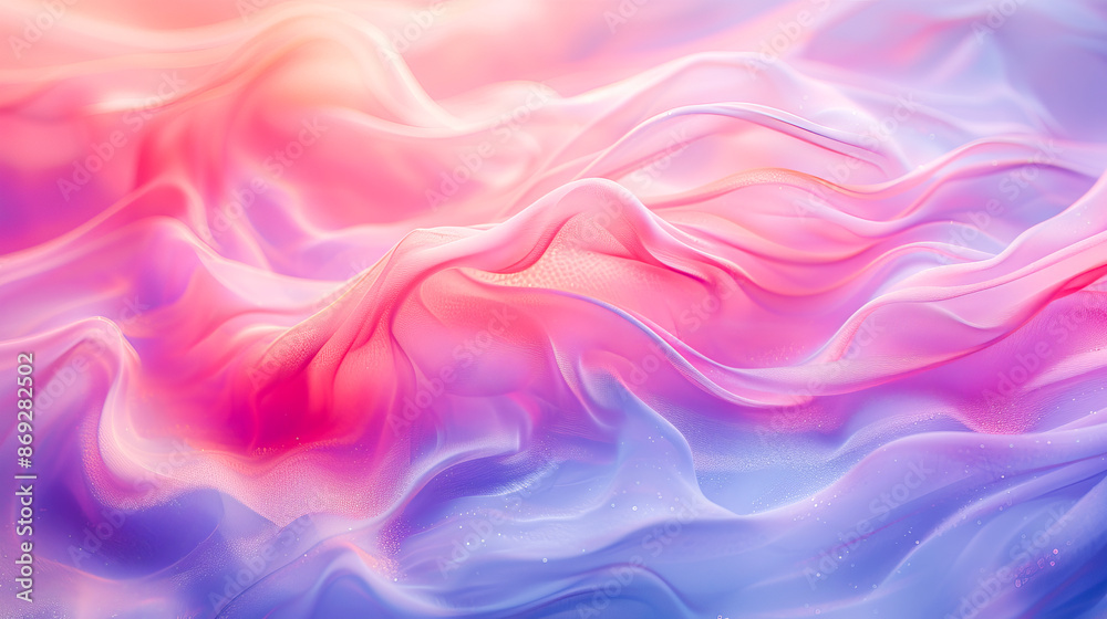 Fototapeta premium Pastel colored fabric flowing and forming abstract shapes