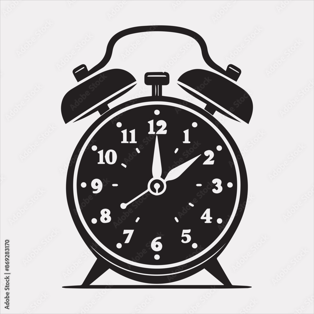 alarm clock vector silhouette illustration alarm clock vector silhouette illustration