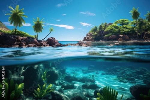 Exotic island landscape outdoors nature summer. 