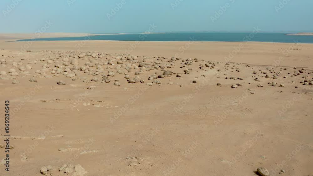 Wadi Batikh in Fayoum Desert: Stone Watermelons Valley, Lake Moeris Wadi Batikh in Fayoum Desert: Stone Watermelons Valley, Lake Moeris