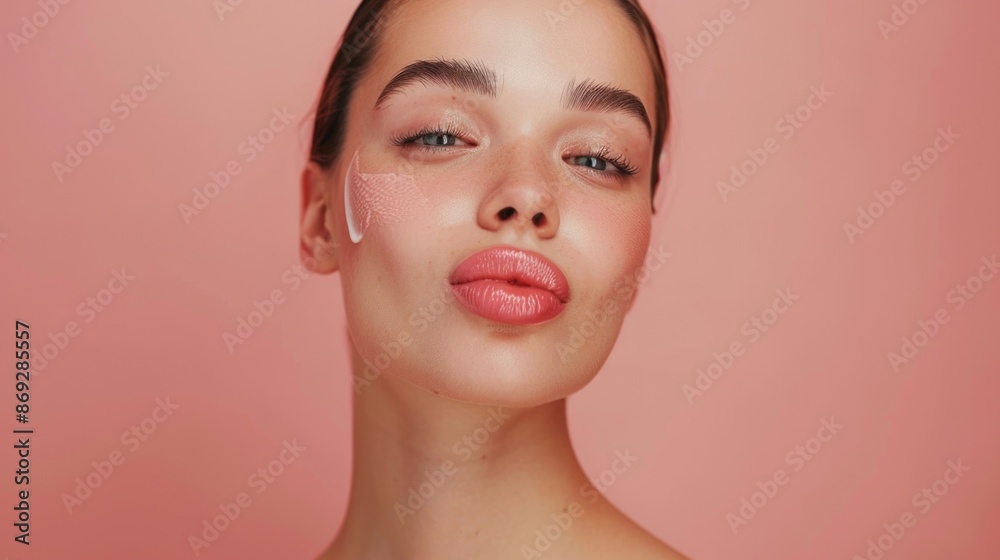 Beautiful Teen. Natural Skin Care Concept with Clean Facial Spa Treatment Beautiful Teen. Natural Skin Care Concept with Clean Facial Spa Treatment