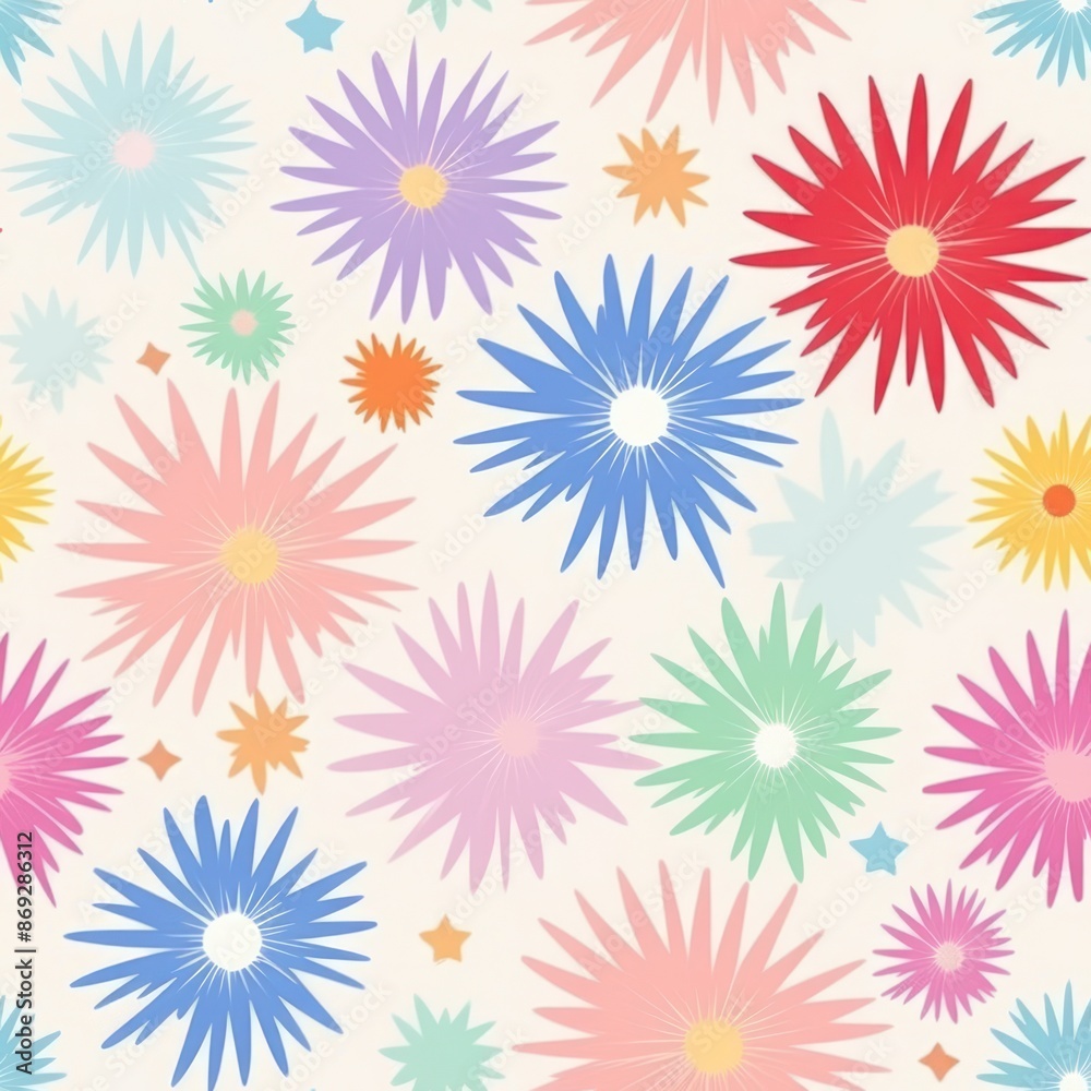 Summer fireworks pattern backgrounds flower. Summer fireworks pattern backgrounds flower.