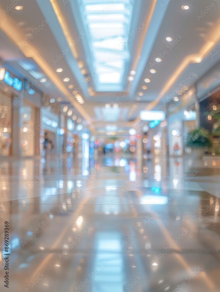 Modern luxury blurred shopping mall interior with no people, advertising, background, wallpaper, space for text Modern luxury blurred shopping mall interior with no people, advertising, background, wallpaper, space for text