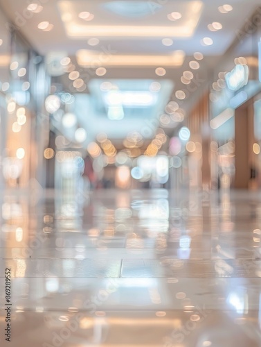 Modern luxury shopping mall interior, blurred picture, advertising, background, wallpaper, space for text