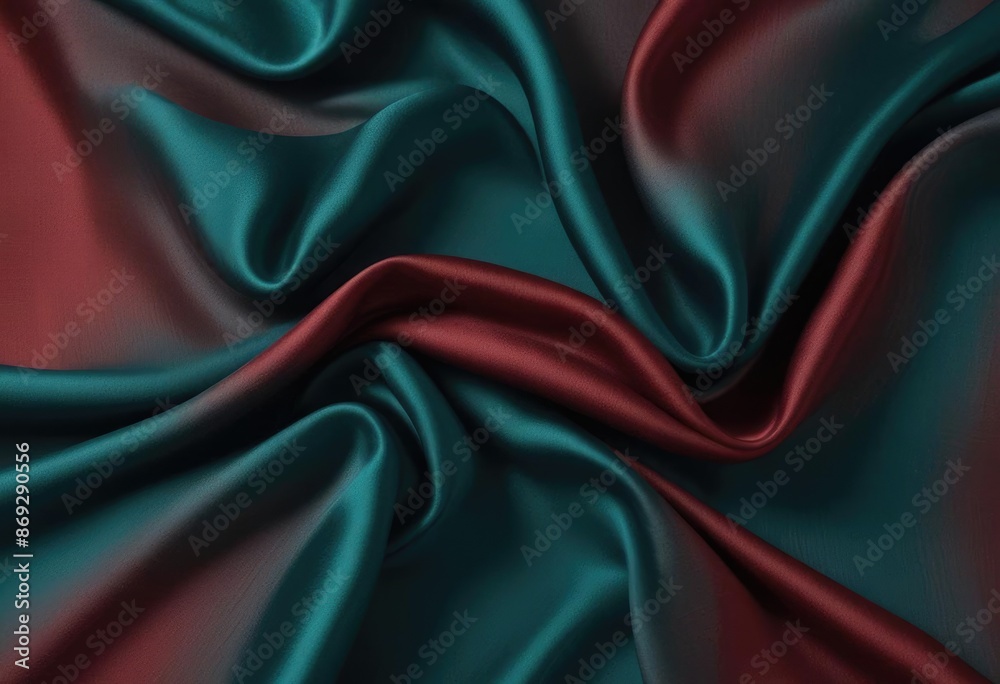 Obraz premium abstract colorful silk fabric background, view from above. Smooth elegant black silk or satin luxury cloth texture can use as abstract background with copy space, close-up