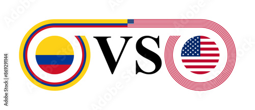 concept between colombia vs united states. vector illustration isolated on white background