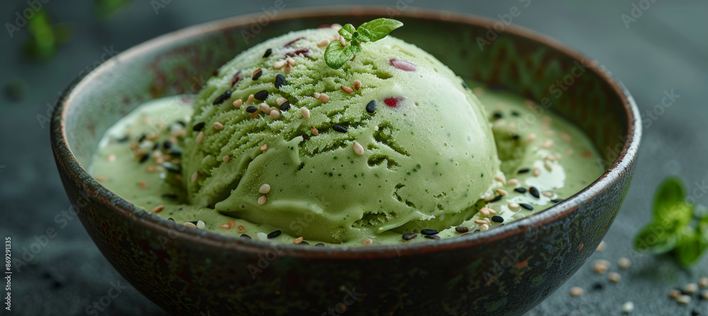 Matcha Ice Cream Delight with Azuki Beans Matcha Ice Cream Delight with Azuki Beans