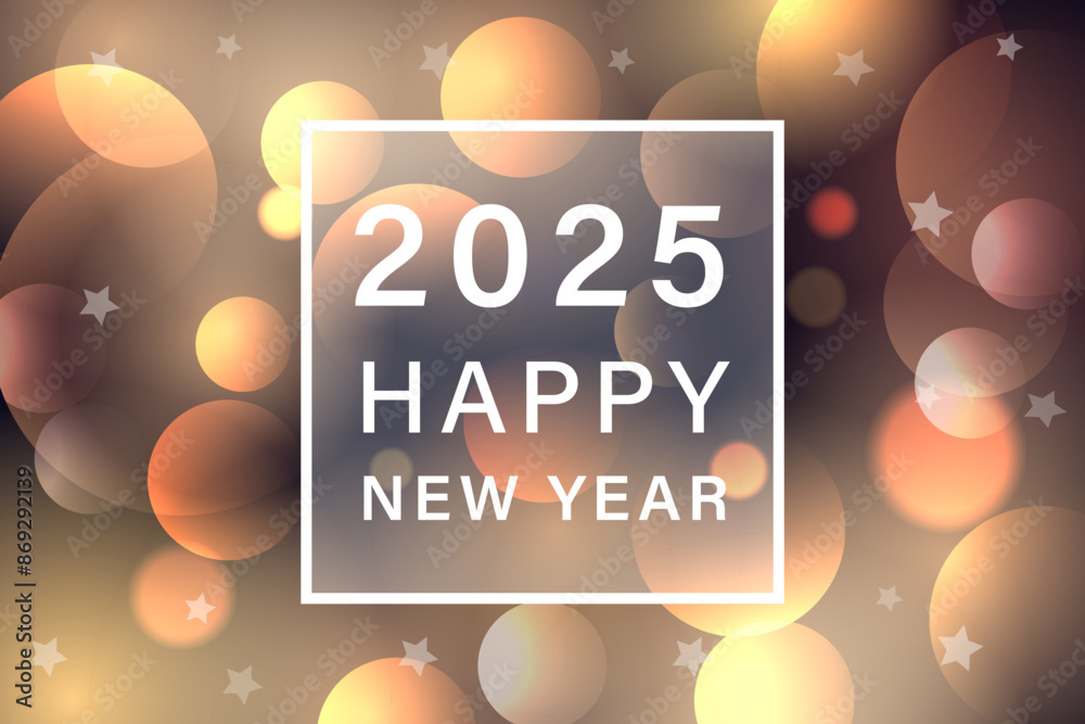 Happy New Year 2025 with elegant typography design template with , 2025 New Year celebration for premium