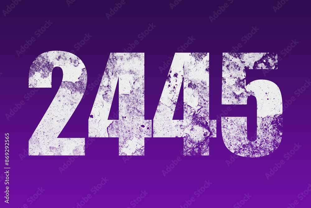 flat white grunge number of 2445 on purple background. flat white grunge number of 2445 on purple background.