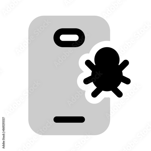 phone virus icon with bulk style, perfect for user interface projects